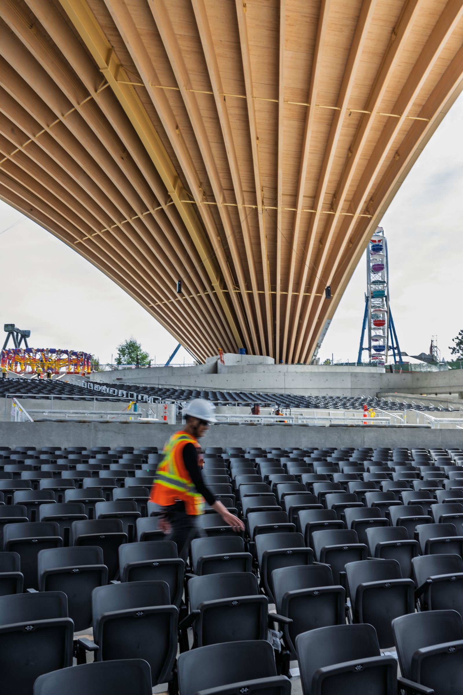 PNE Amphitheatre site seating installation